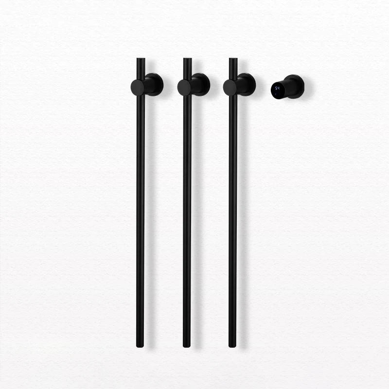 Bathroom Black Electric Towel Rack Hidden Wire Bath
