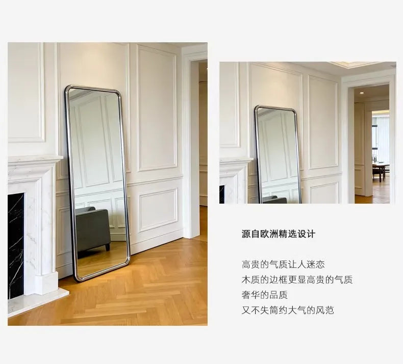 Minimalist Furniture Living Room Silver-Framed Full-Length