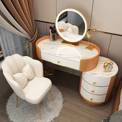 Pink White Vanity Table Women Luxury Nail European