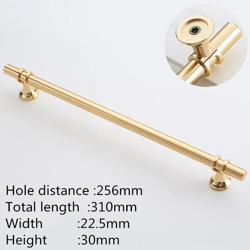 Kk&Fing Cabinet Wardrobe Door Golden Handles Lengthen Light