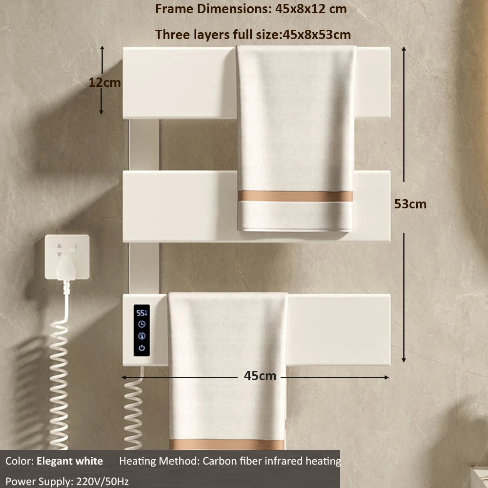 Oxg Electric Heated Towel Rack Wall Mounted Bathroom