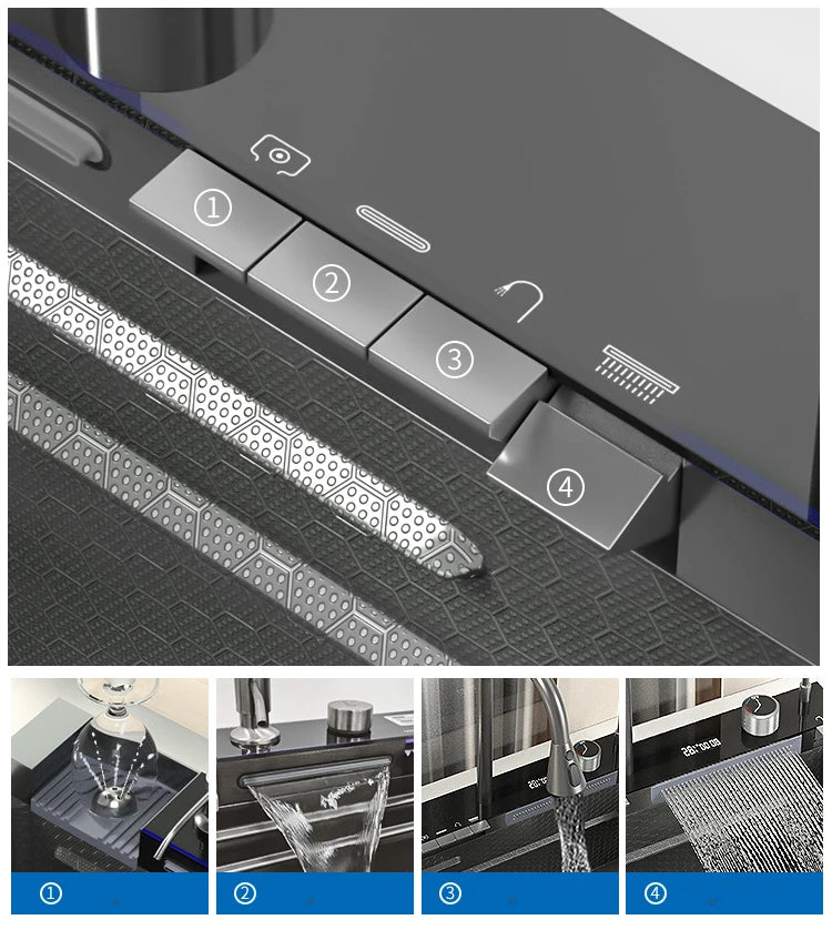 Nano Black Sink Large Slot Integrated Digital Display
