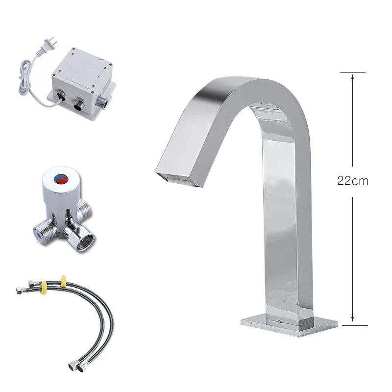Oxg Black/Chrome Smart Sensor Basin Faucet Automatic Sensor