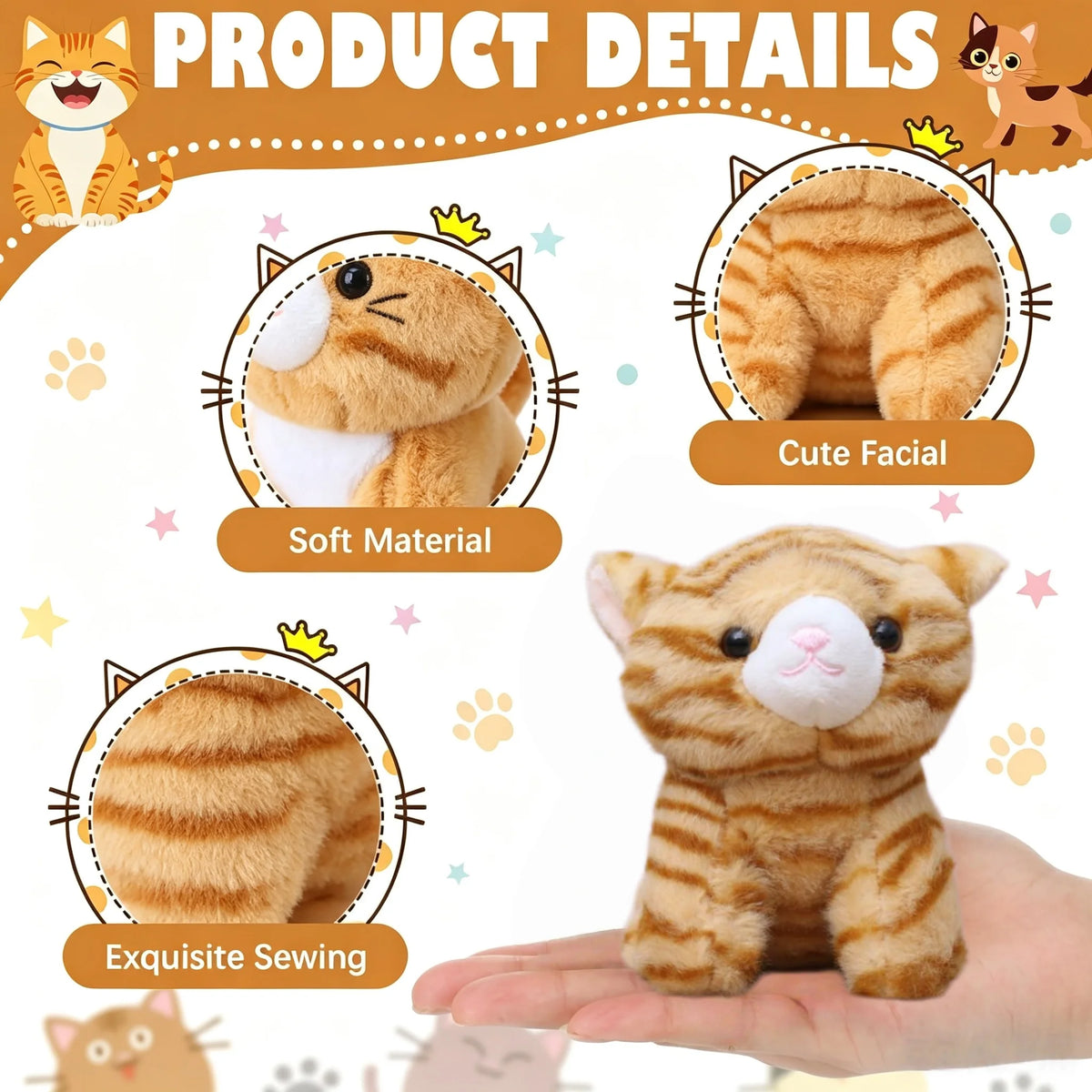 8-32set Adopt Kitten Party Favors Cat Stuffed Animals