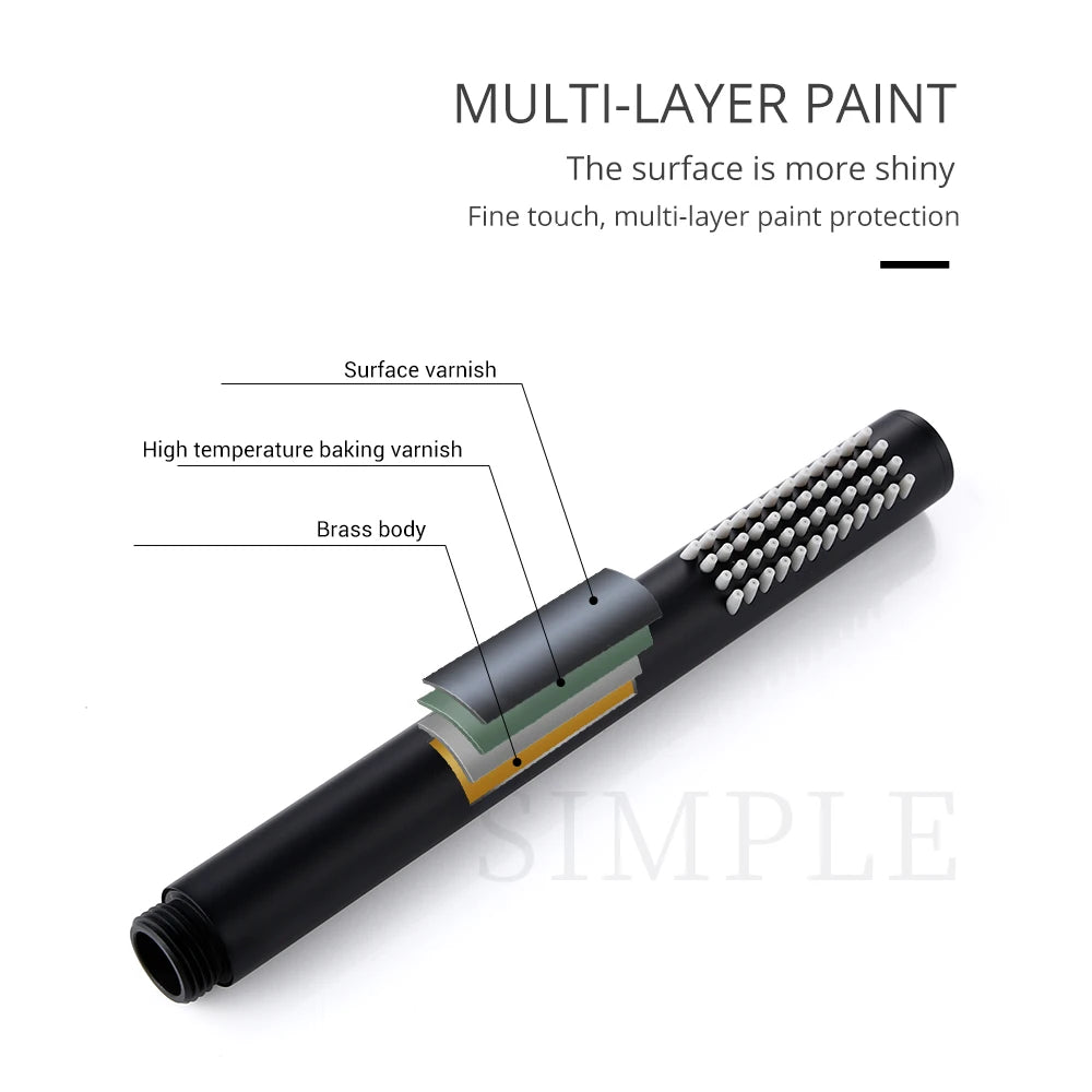 Black Shower System Bathroom Faucet Mixer Diverter Tap