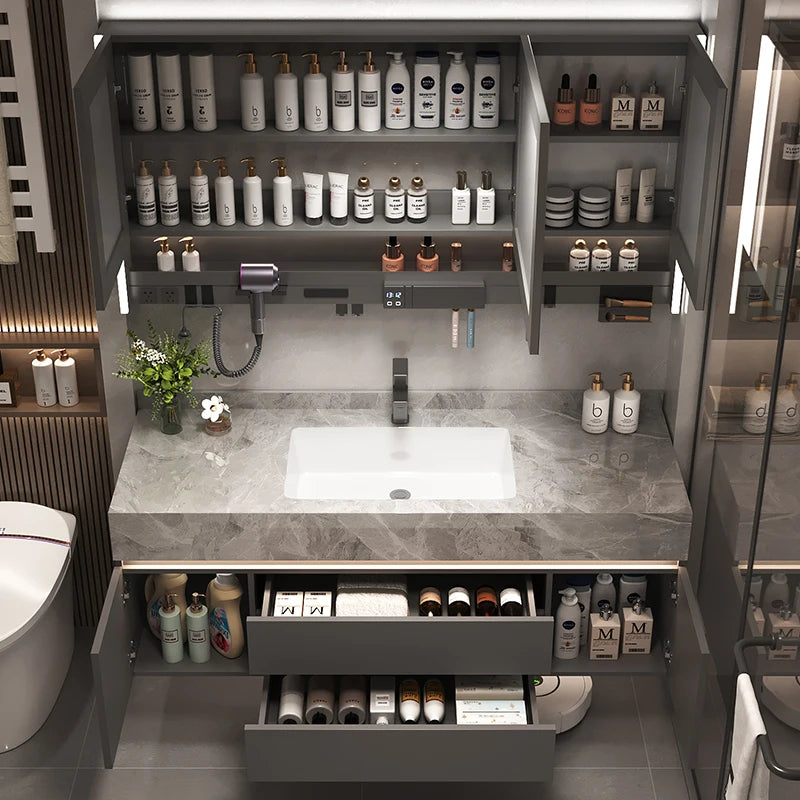 Simple Luxury Bathroom Cabinets Washbasin Vintage Toilet Drawer
