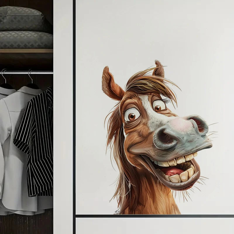 Fun Donkey Horse Cartoon Sticker Water-Proof & Uv-Resistant