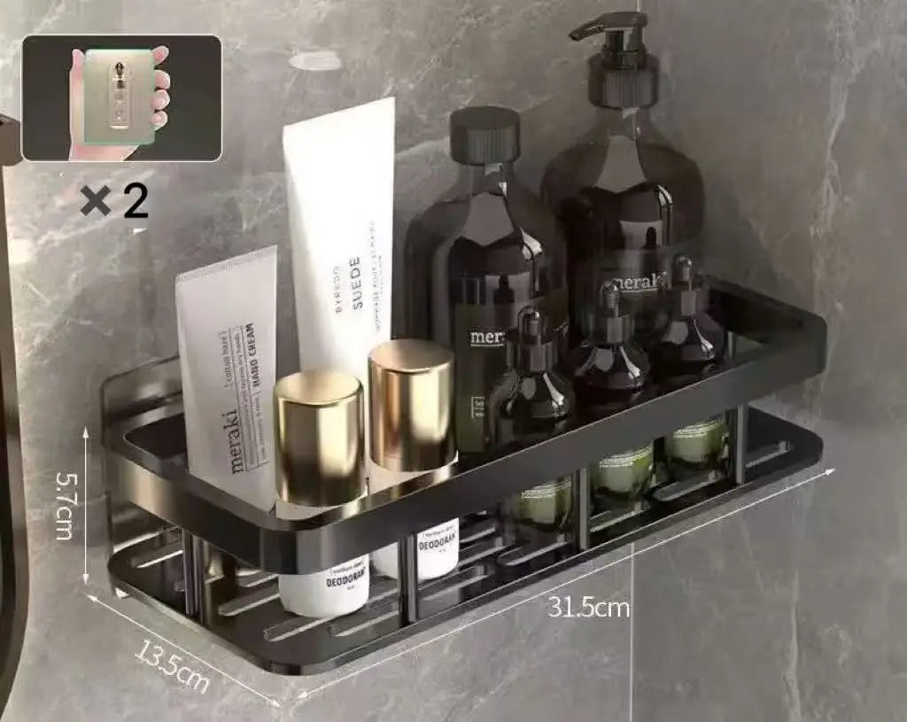 2pcs Bathroom Shelf Storage Organizer Abs Shampoo Rack