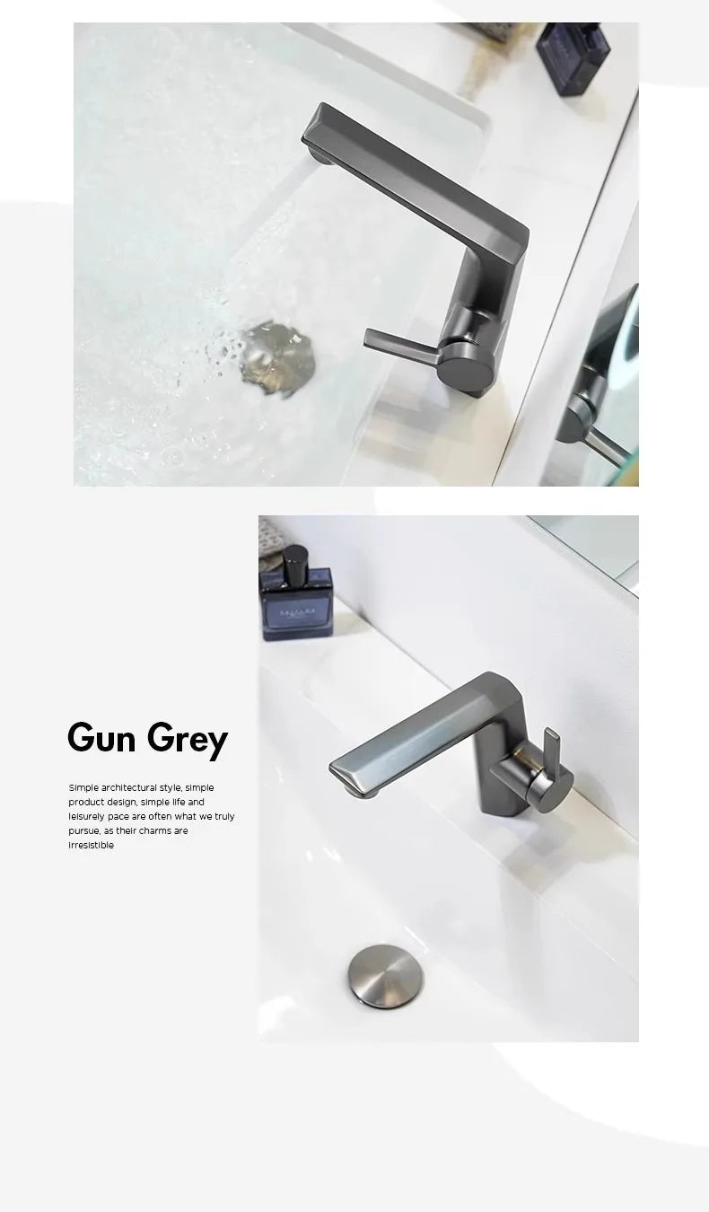 Modern Bathroom Sink Faucet Brass White Or Brushed