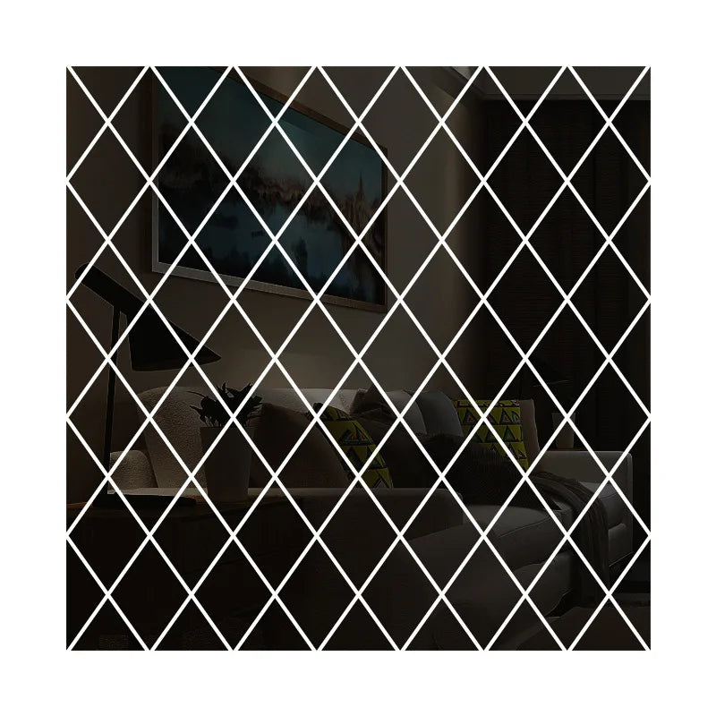 3d Mirror Stickers Diy Acrylic Triangles Self-Adhesive Diamonds