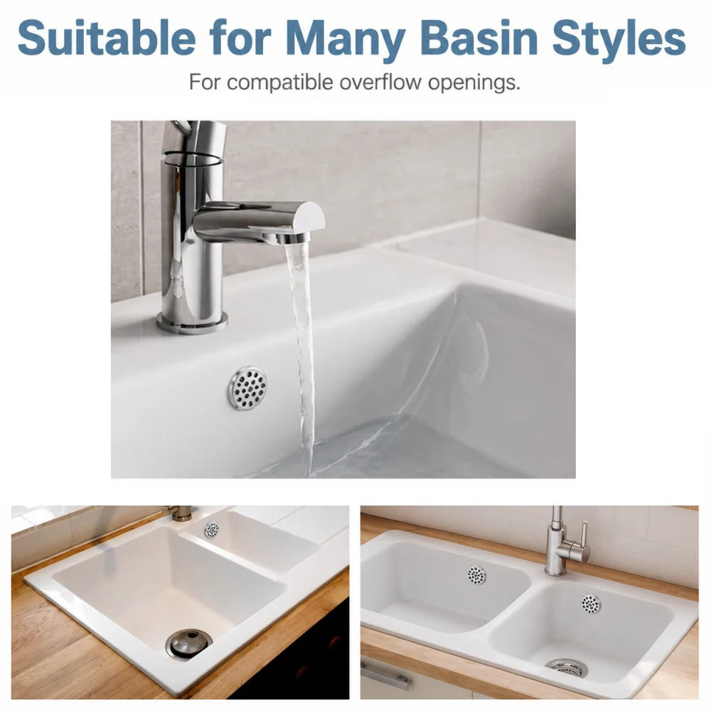 1-20pcs Round Basin Overflow Cap Sink Drain Cover