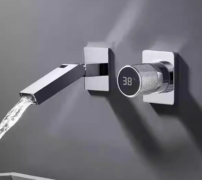 Gunmetal Gray Wall Mount Faucet Cold Washbasin Basin