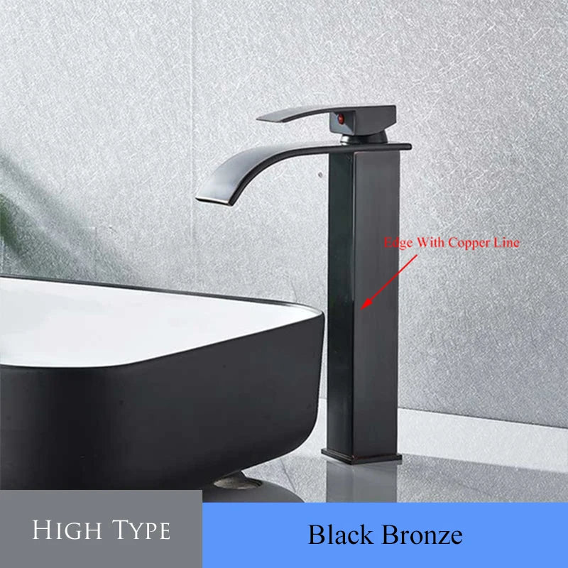 Retail Waterfall Bathroom Basin Faucet Chrome Deck Mount