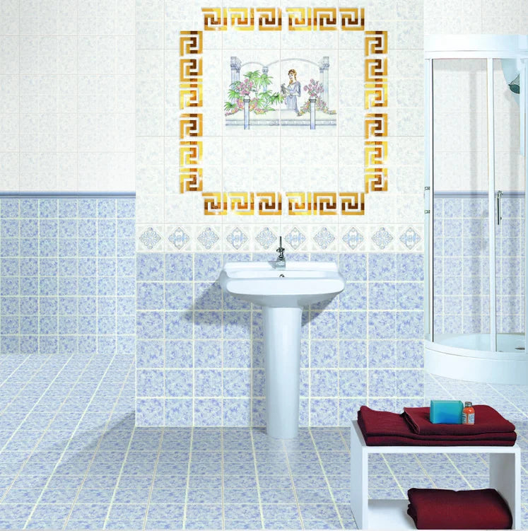 10x10cm Building Border Acrylic Wall Mirror Sticker Wall