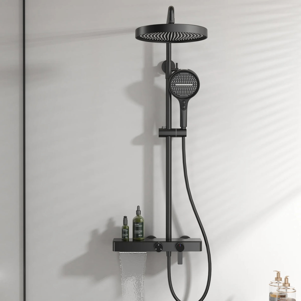 Kemaidi Rose Gold Bathroom Shower Rainfall Cold Control