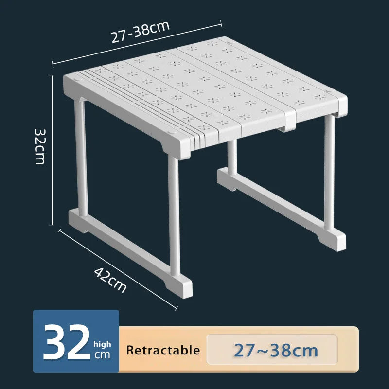 Wardrobe No-Punch Multi-Layer Retractable Adjustable Shelves