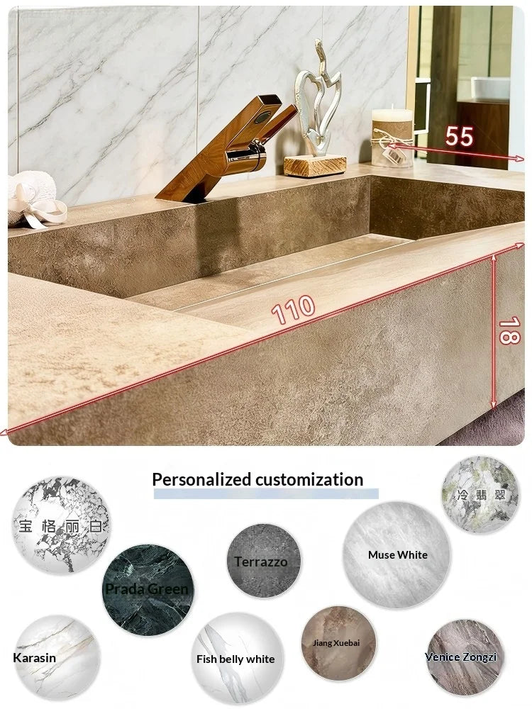 Any Size Custom Medieval Style Marble Sink Bathroom