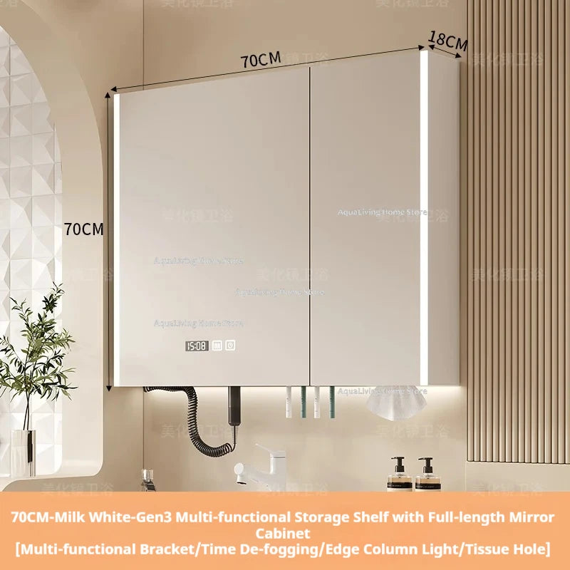 Modern Smart Bathroom Mirror Cabinet Wall-Mounted Vanity Mirror