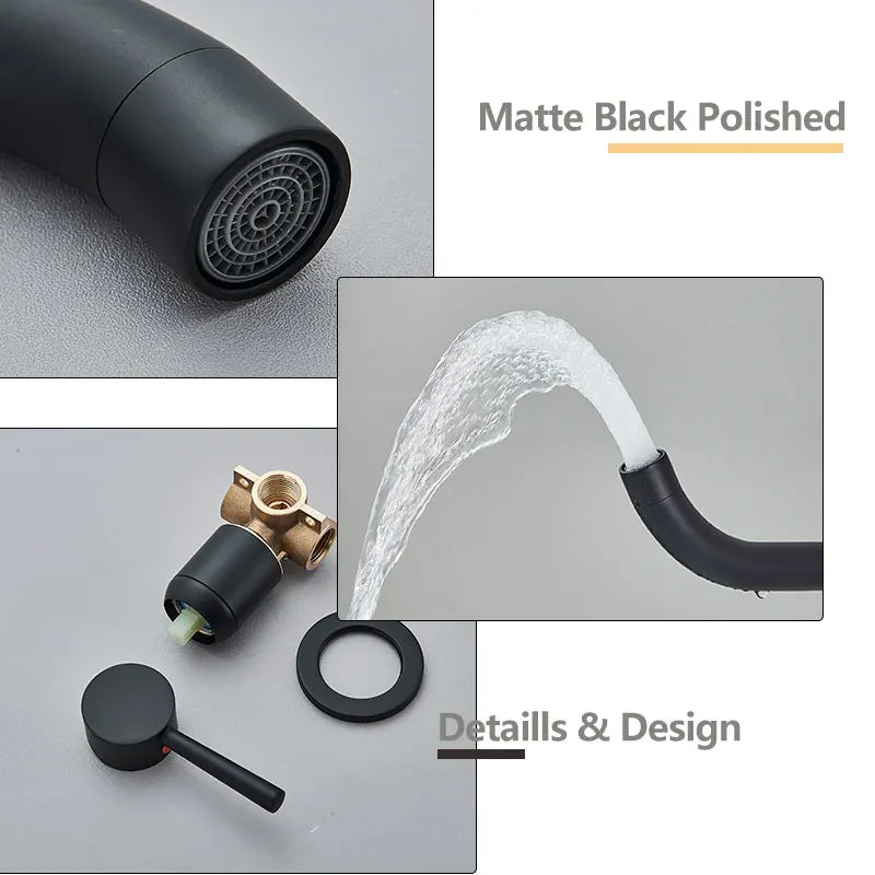 Wall Mount Bathroom Basin Faucet Embedded Split Cold