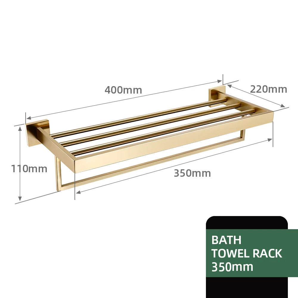 Matte Gold Towel Rack 304 Stainless Steel Towel