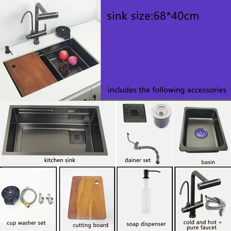 Undermount Or Above Mount Sink Matt Black Nano