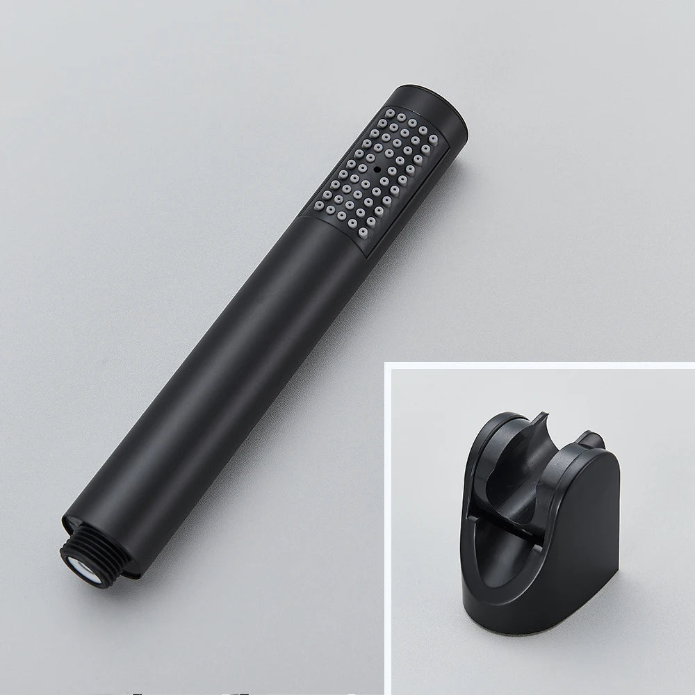 Black Thermostatic Bathroom Shower Faucet Dual Handle Bathtub