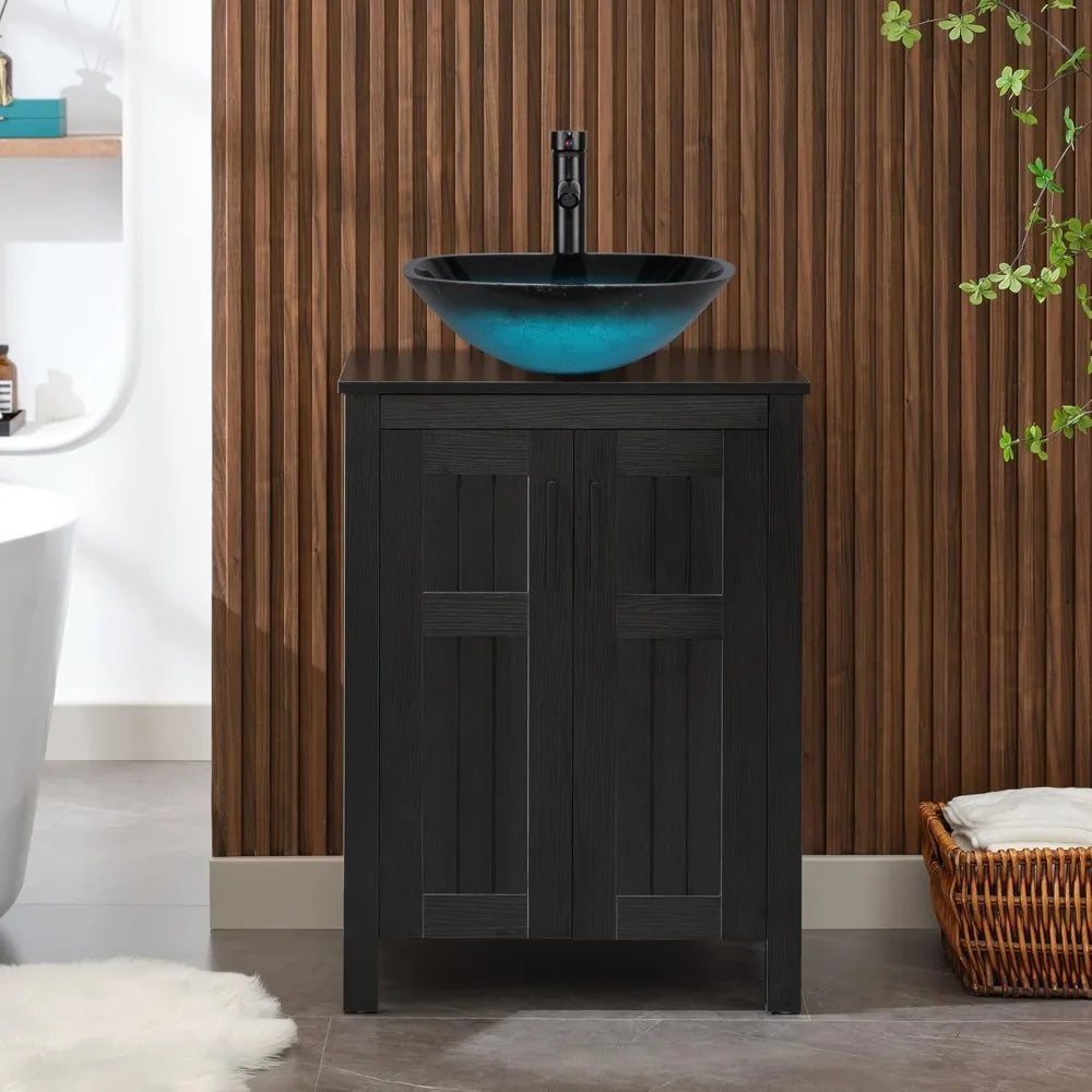 Black 24 Bathroom Vanity Sink Combo Modern Vanity