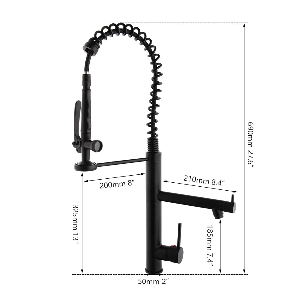 Kemaidi Brass Sink Faucet Spring Pull Down Faucets