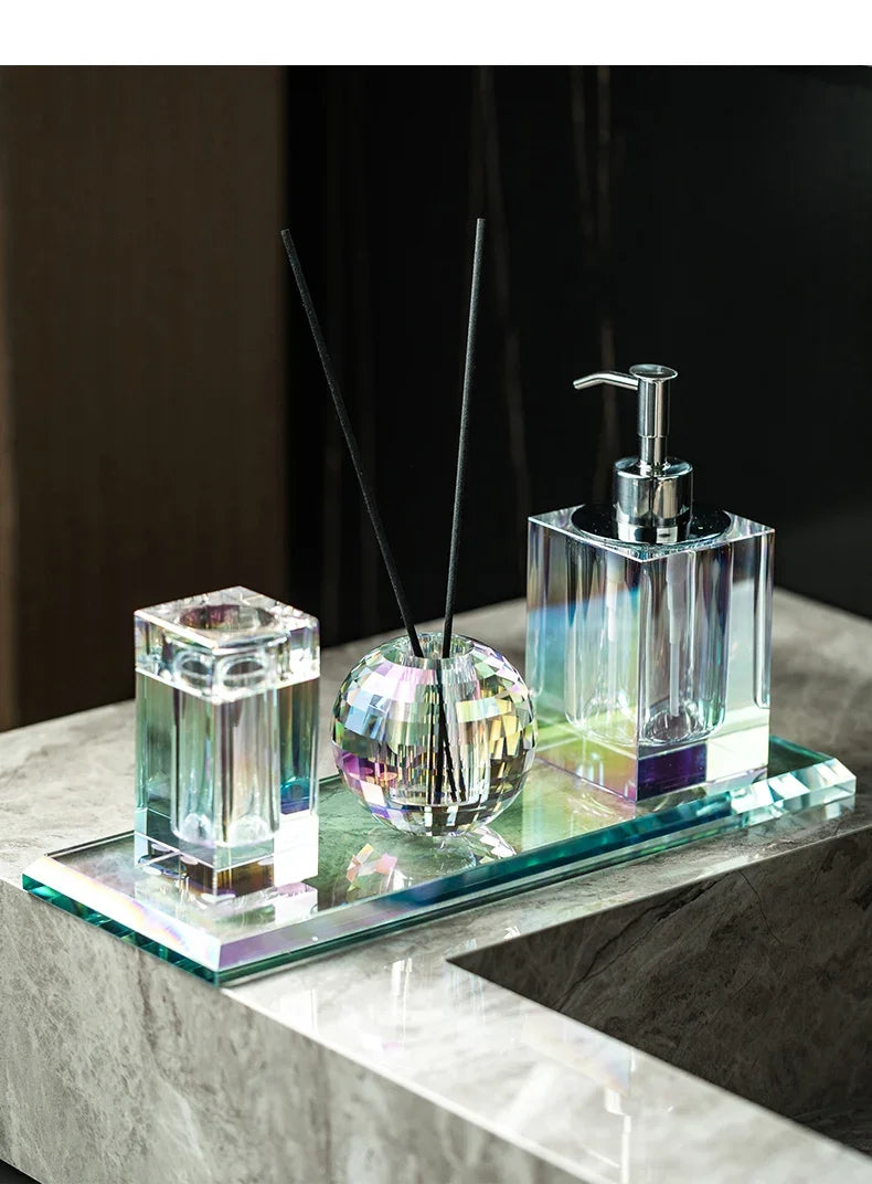 Light Luxury Crystal Glass Bathroom High End Shampoo
