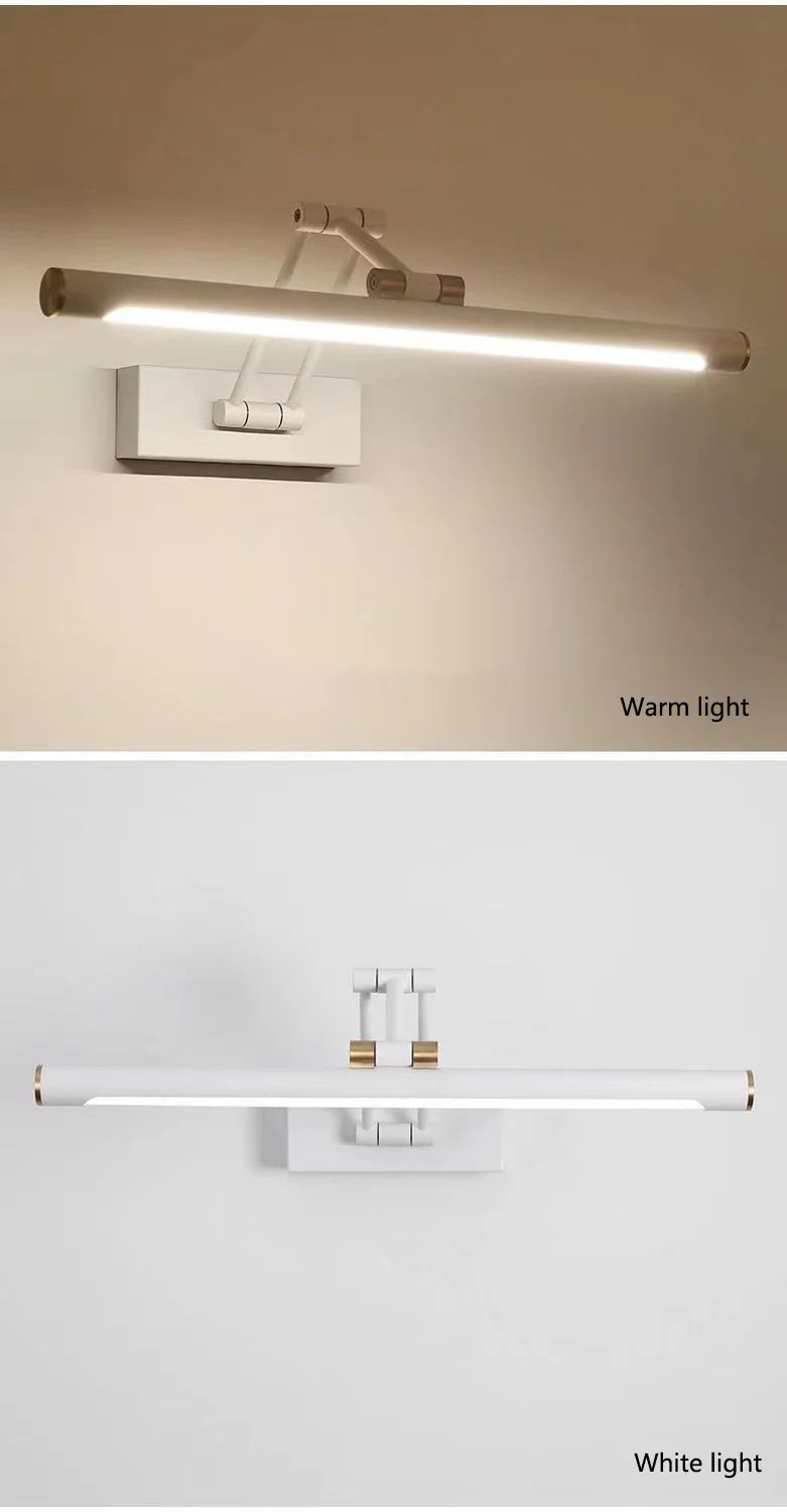 Led Bathroom Vanity Light Adjustable Swing Arm Mirror