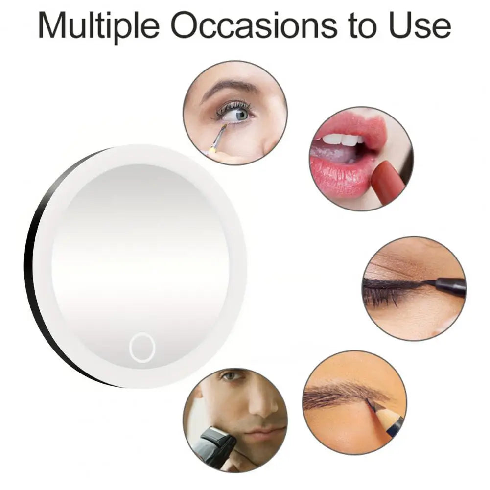 10cm 30x Magnifying Mirror Tweezers Travel Led Makeup