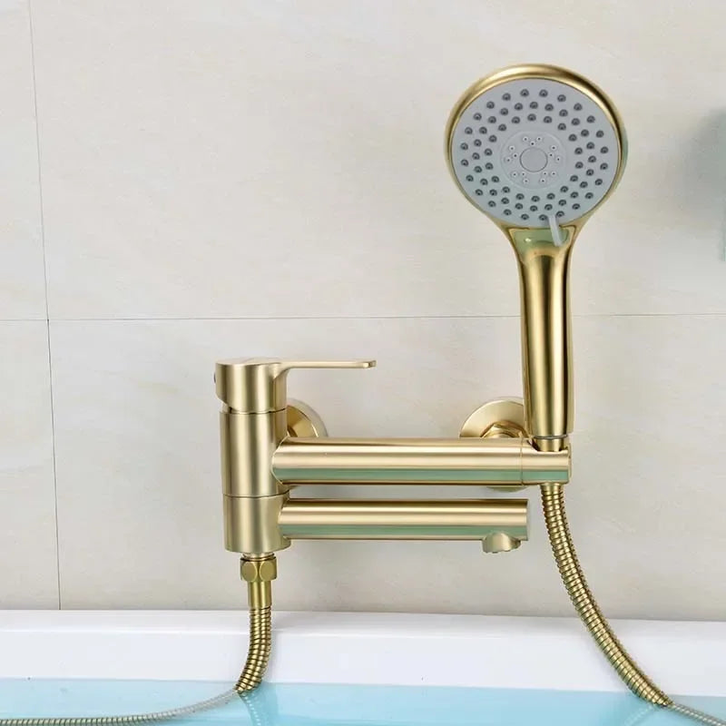 Bathtub Shower Wall Mounted Brushed Gold Rotatable Bidet