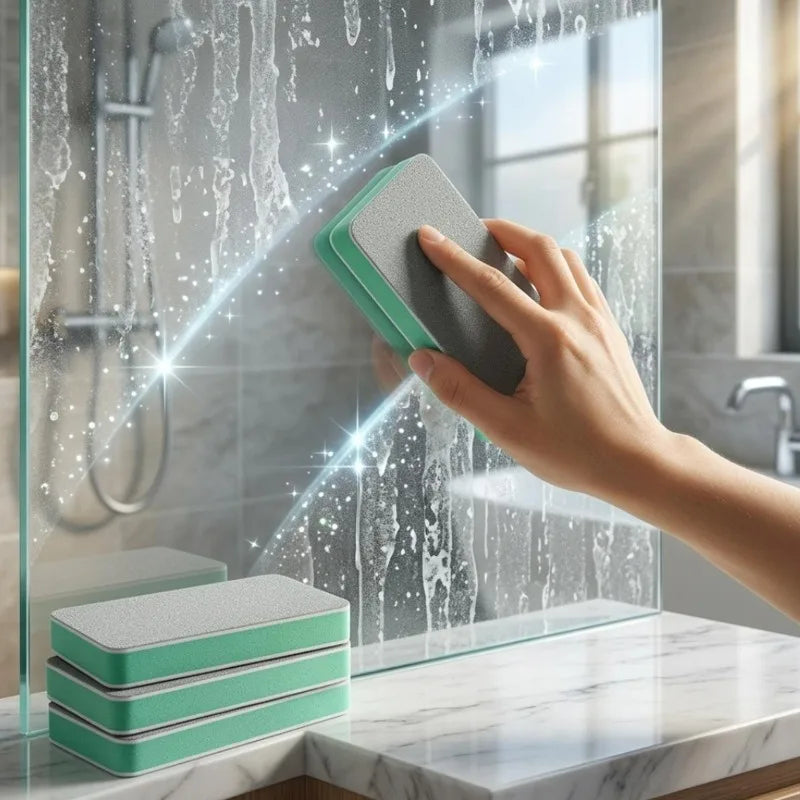 Glass Scale Magic Scrubber Cleaning Brush Bathroom Mirror