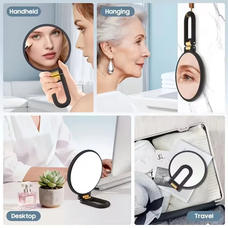 Hd Double-Sided Makeup Mirror 1x/80x Magnification Handheld