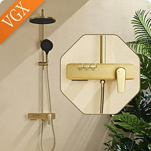 Vgx Thermostatic Shower System Gold Shower Luxury Bathroom