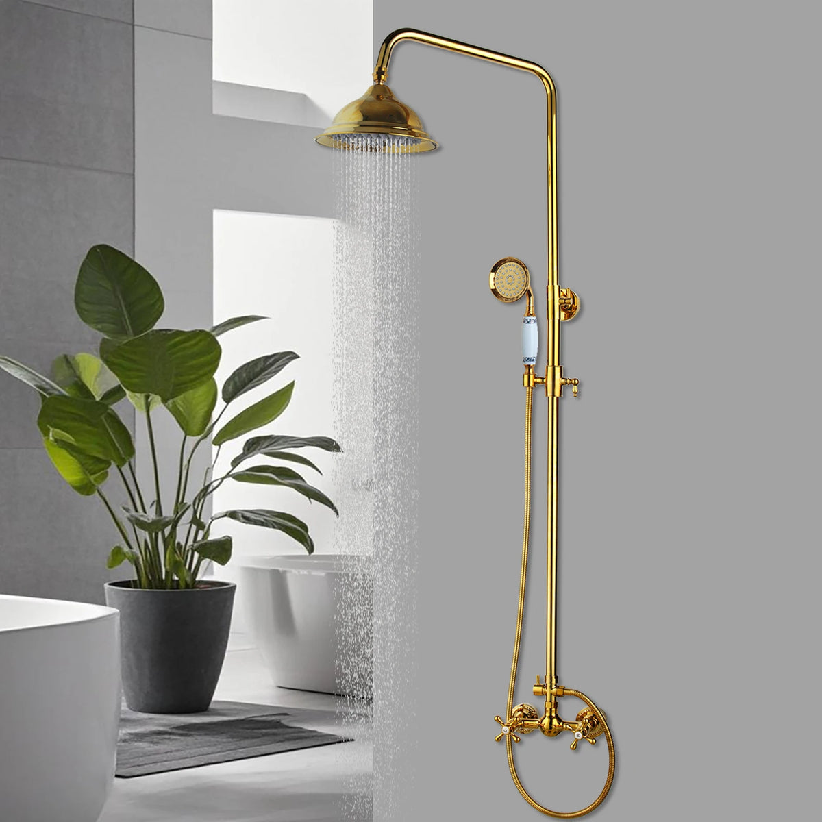 Kemaidi Luxury Golden 2-Function Bathroom Shower Exquisite High