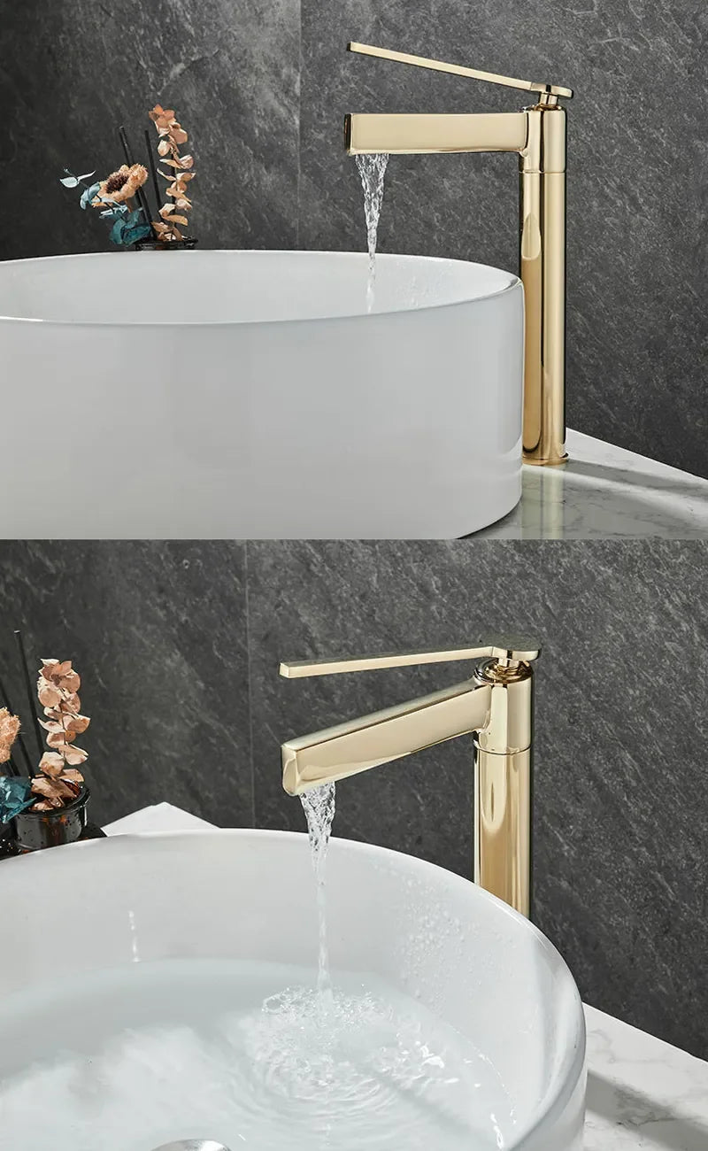 Basin Bathroom Sink Faucet Deck Mounted Cold Water