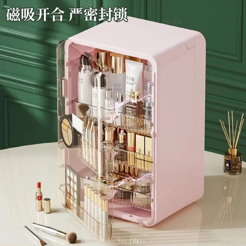 Large Clear Makeup Organizer Dustproof Design Cosmetic Storage