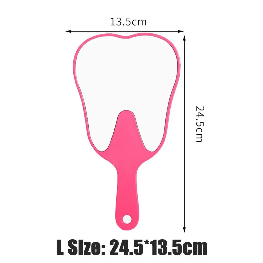 1pc Tooth Shaped Handheld Mirror Cute Makeup Mirror