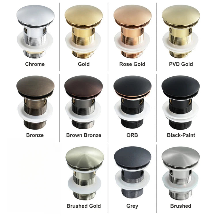 Drain Stoppe Gold Bathroom Basin Sink Pop-Up Drain