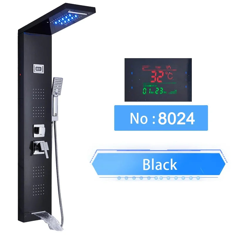Led Shower Panel Digital Display Shower Faucet System