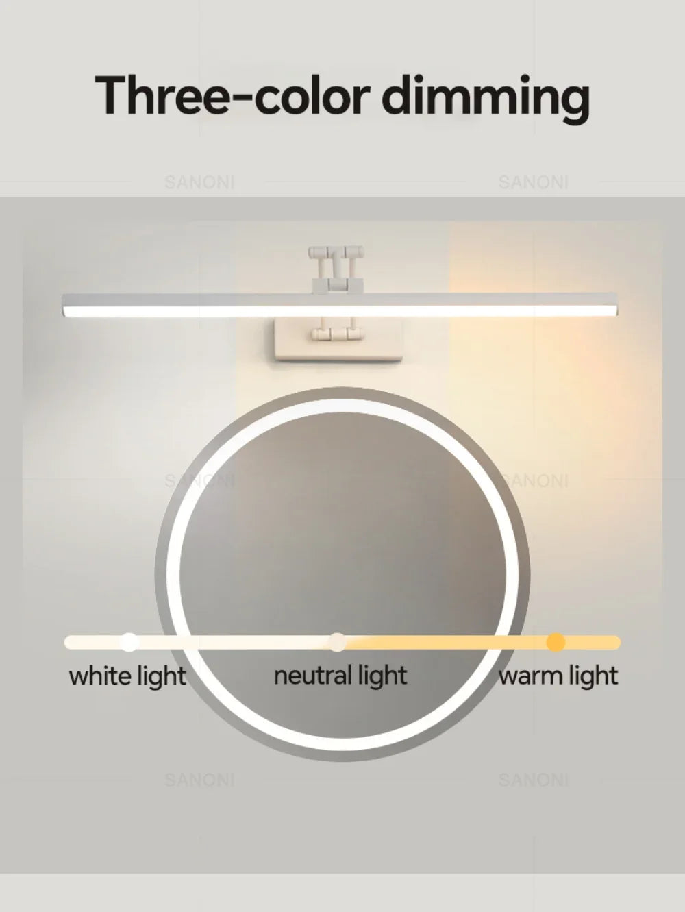 Dindalled Ip44 Bathroom Mirror Light Modern Retractable Led