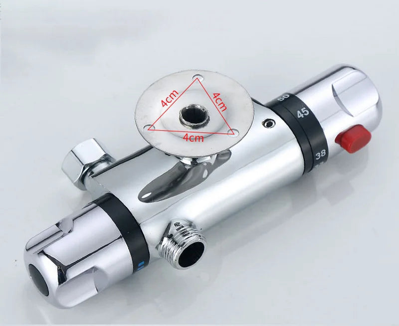 Chrome Brass Thermostatic Shower Faucet Mixer Valve Dual