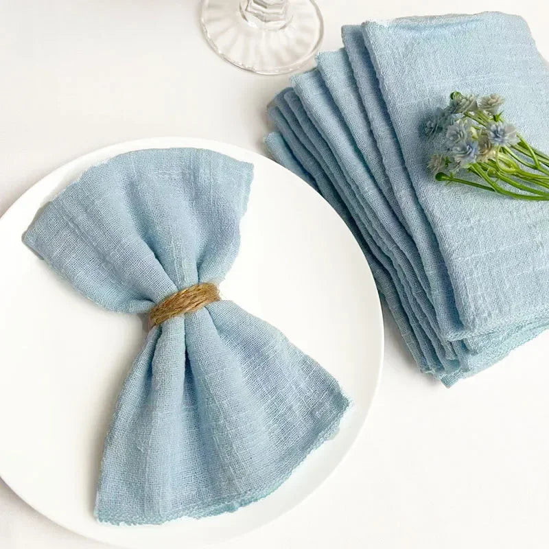 50pcs Handmade Gauze Napkins 30x30cm Cotton Cloth Napkins