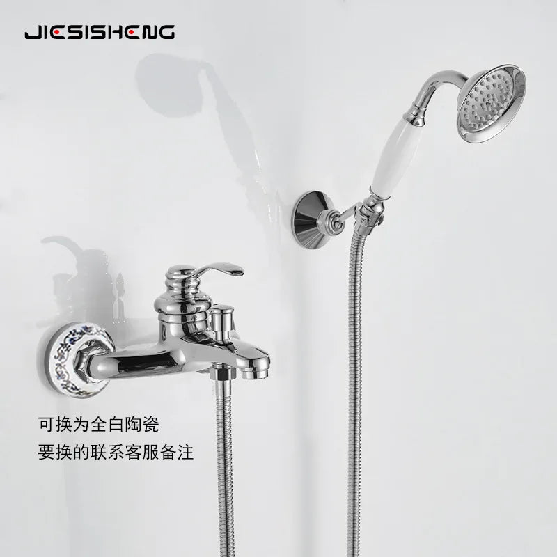 Brass Vintage Gold/Black Simple Shower Spray Handheld Shower