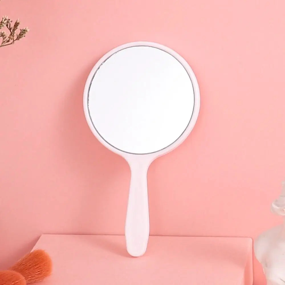 Diy Makeup Mirror Cute Handle Small Round Handheld