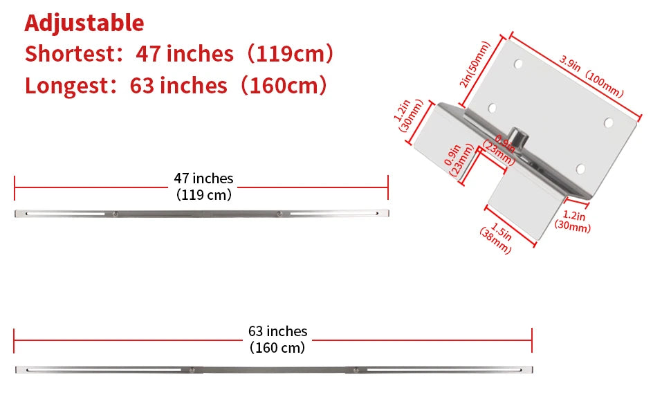 2pcs Undermount Sink Supports Brackets Adjustable Stainless Steel