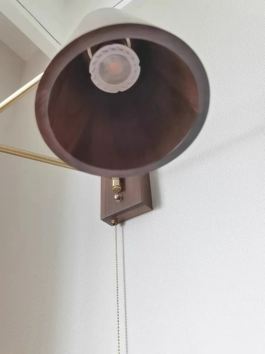 Iwhd Walnut Ash Wood Led Wall Lamp Sconce