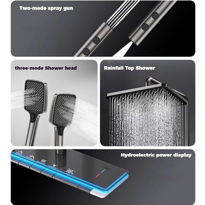 Digital Display Shower Shower Faucet System Cold Piano