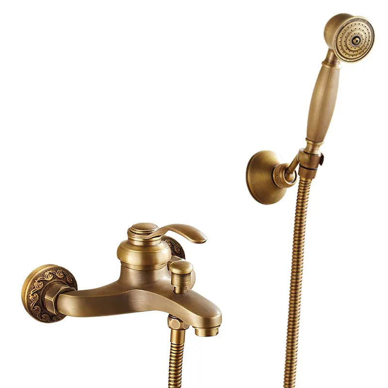 French Brass Simple Shower Spray Handheld Shower Head